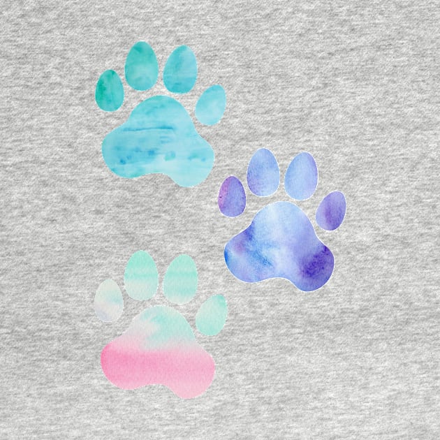 Watercolor Paw Print Trio by annmariestowe